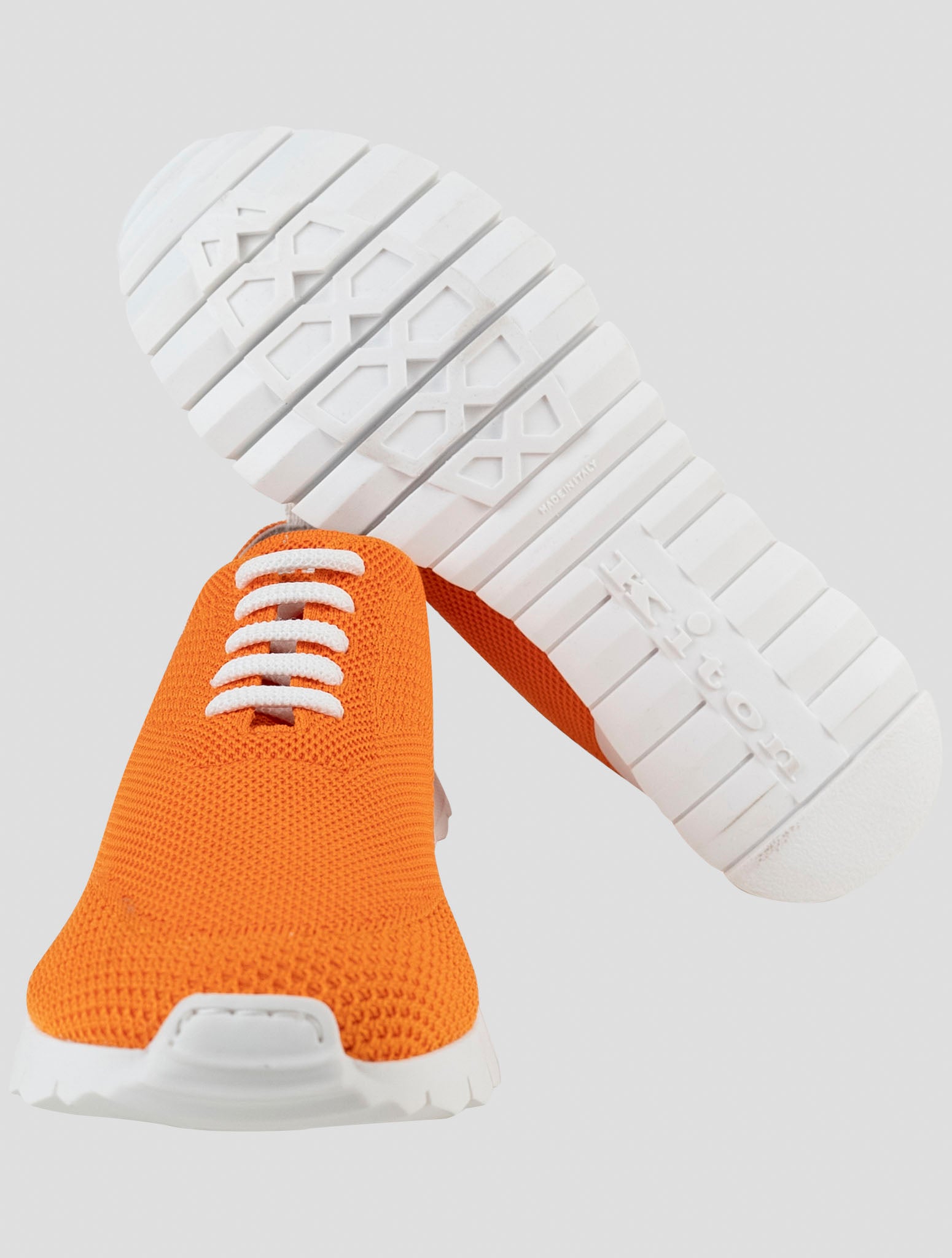 Kiton Orange Cotton Ea Sneakers