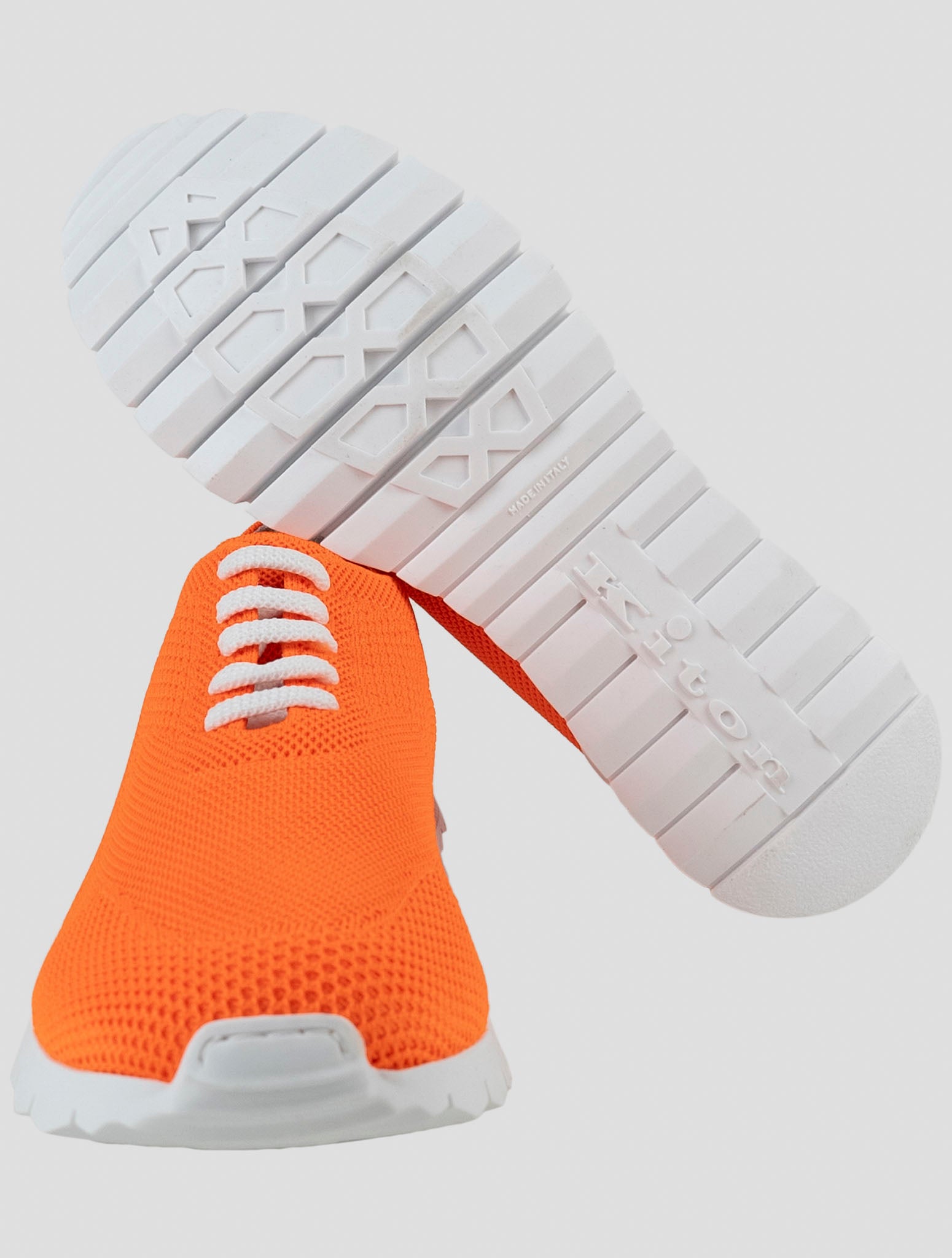 Kiton Orange Cotton Ea Sneakers