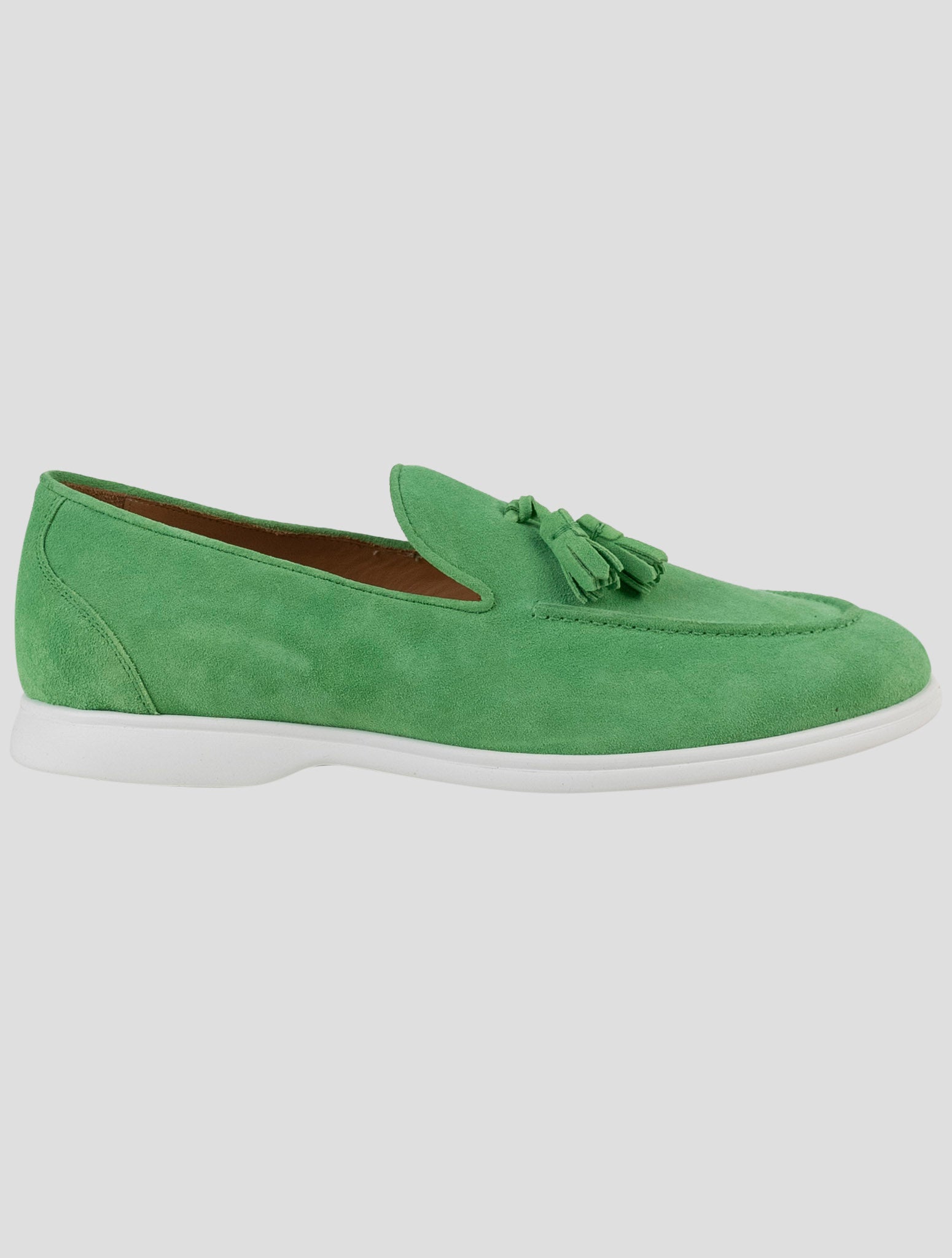 Kiton Green Leather Suede Loafers