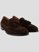 Kiton Brown Leather Suede Loafers