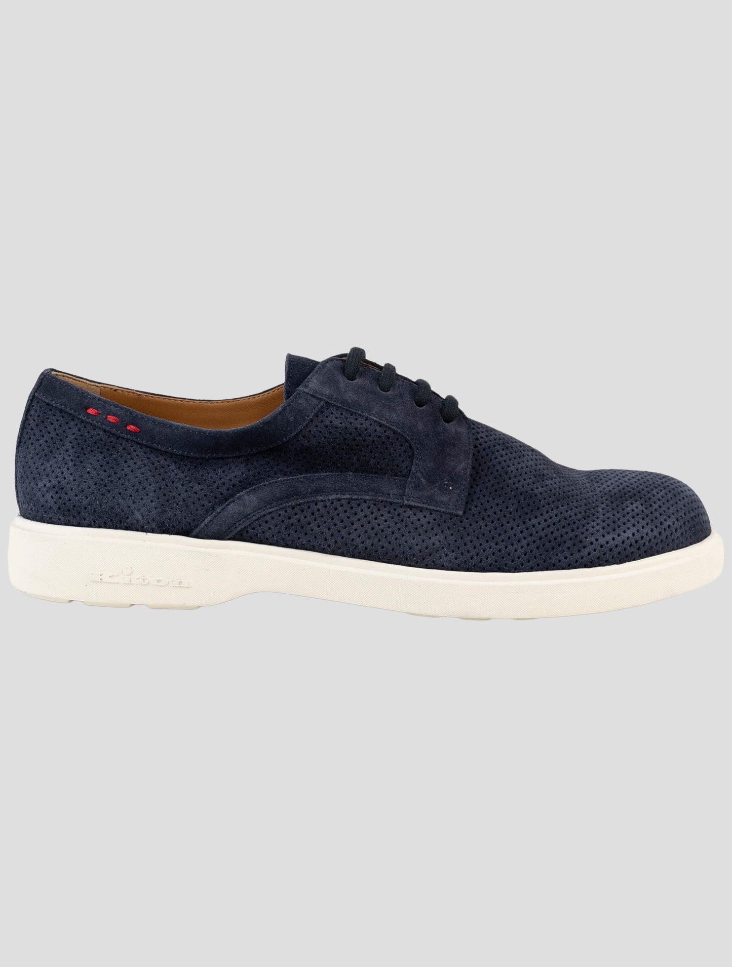 Kiton Blue Leather Suede Sneakers