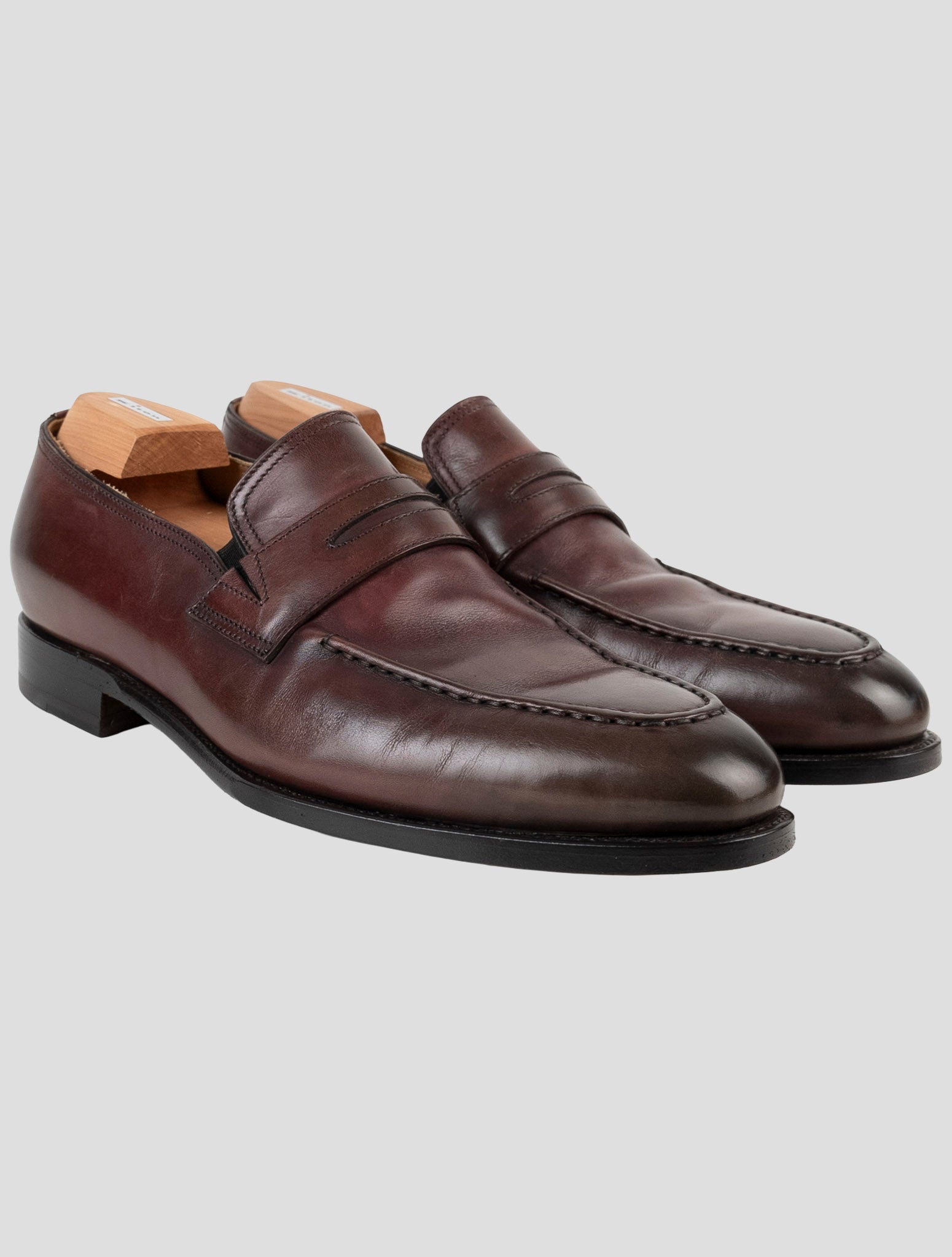 Kiton Brown Leather Loafers