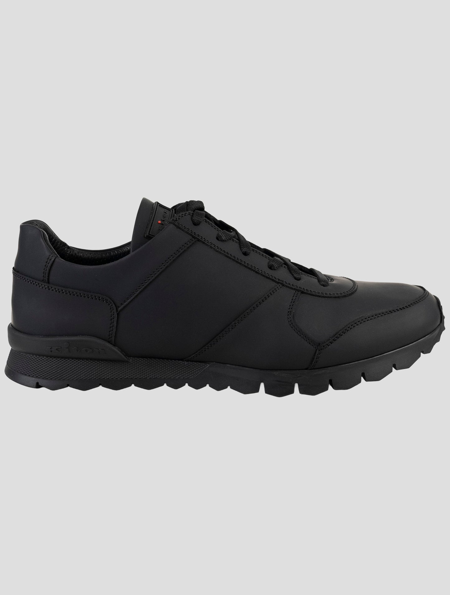 Kiton Black Leather Sneakers