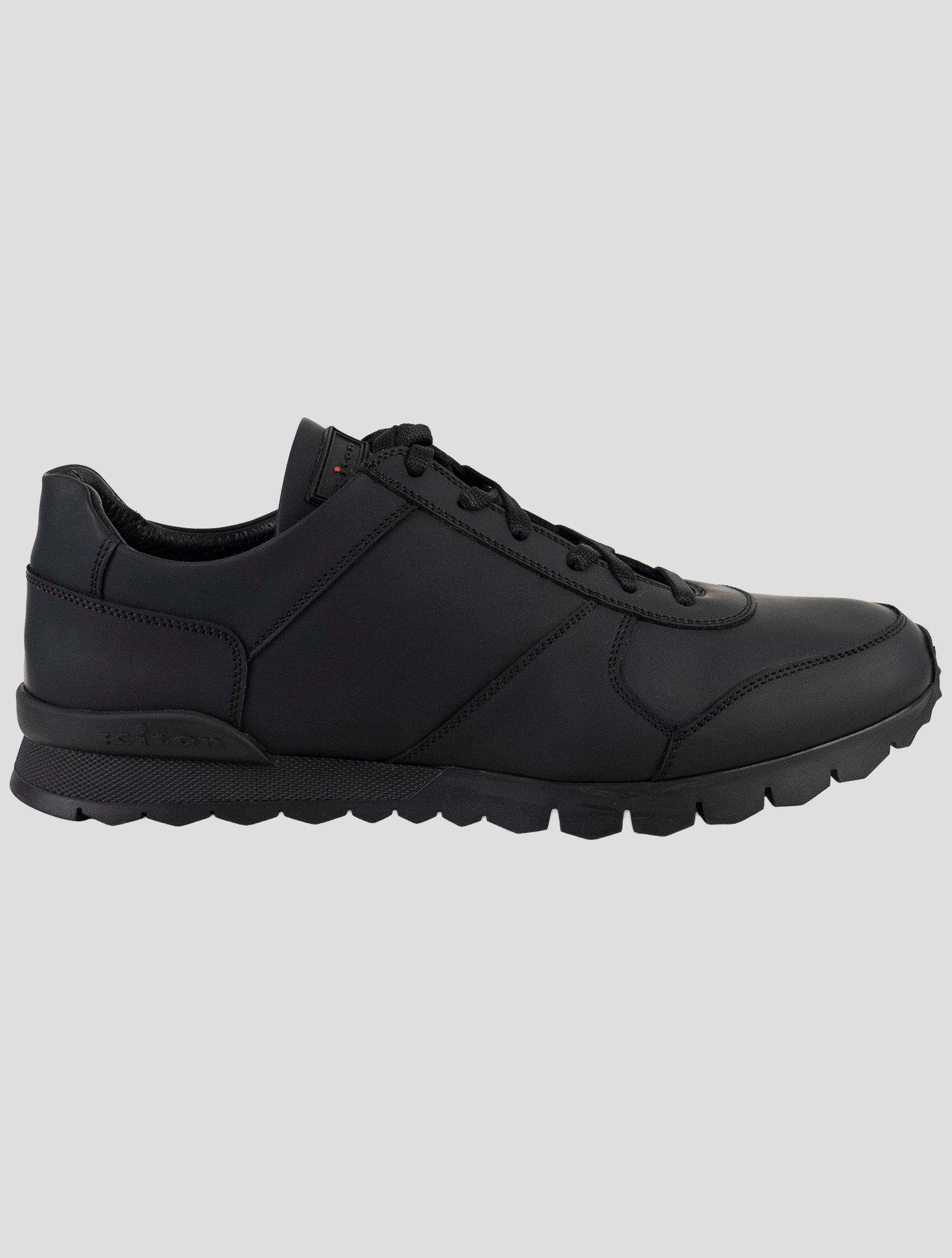 Kiton Black Leather Sneakers