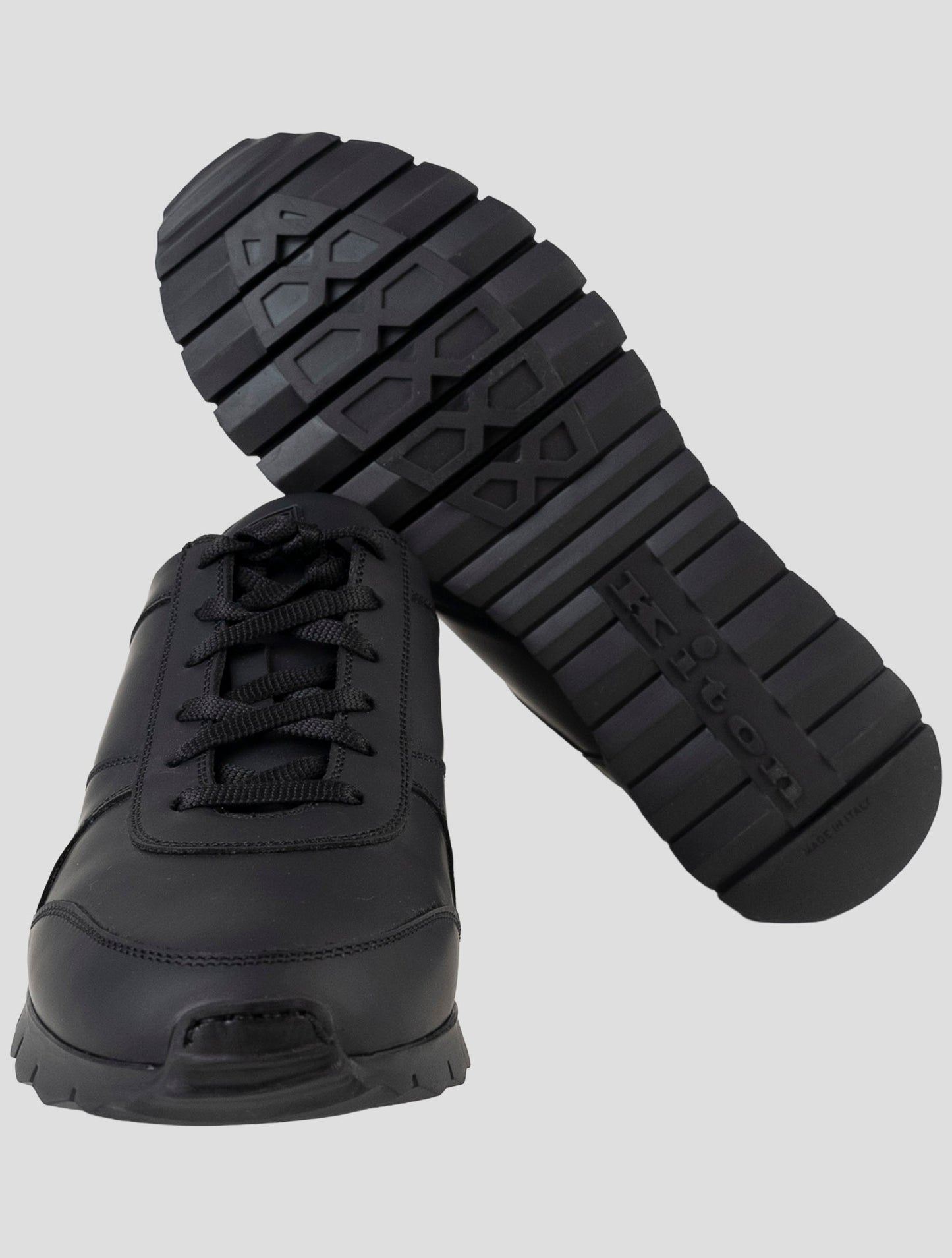 Kiton Black Leather Sneakers