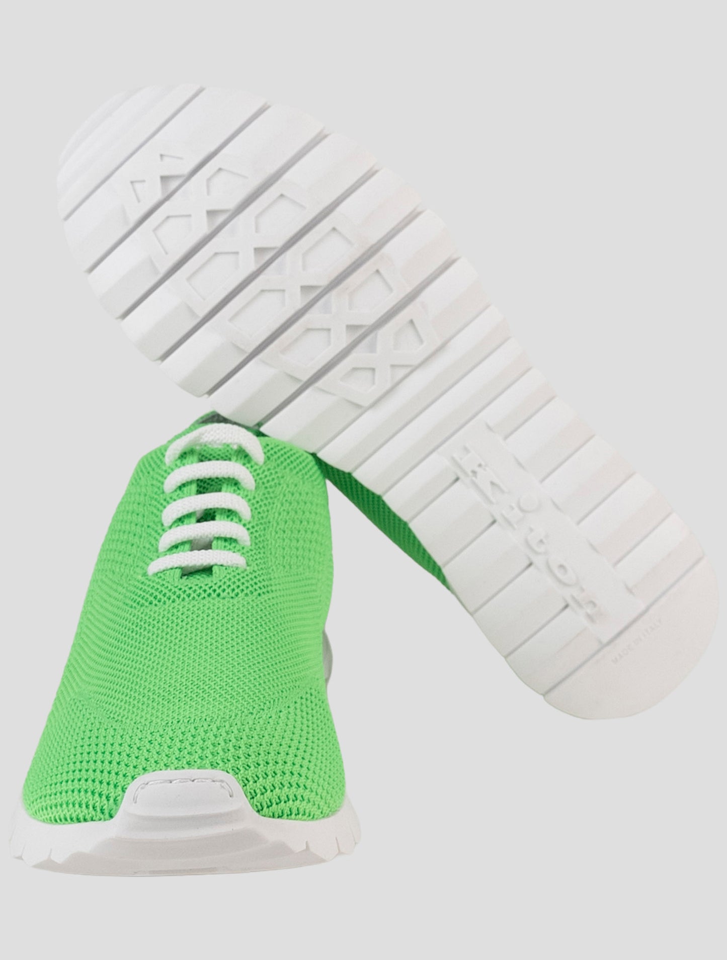 Kiton Green Cotton Ea Sneakers