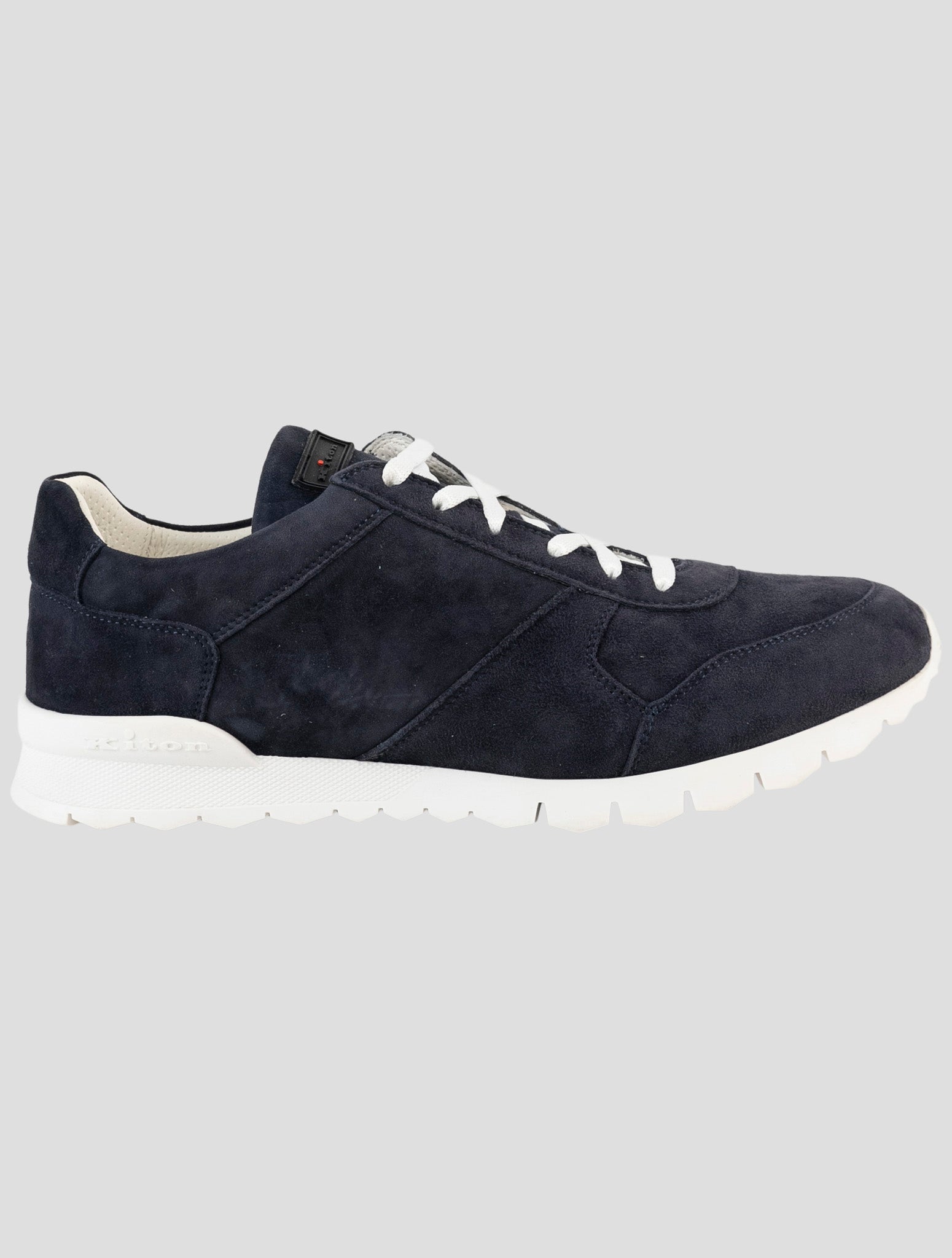 Kiton Blue Leather Suede Sneakers