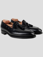 Kiton Black Leather Loafers