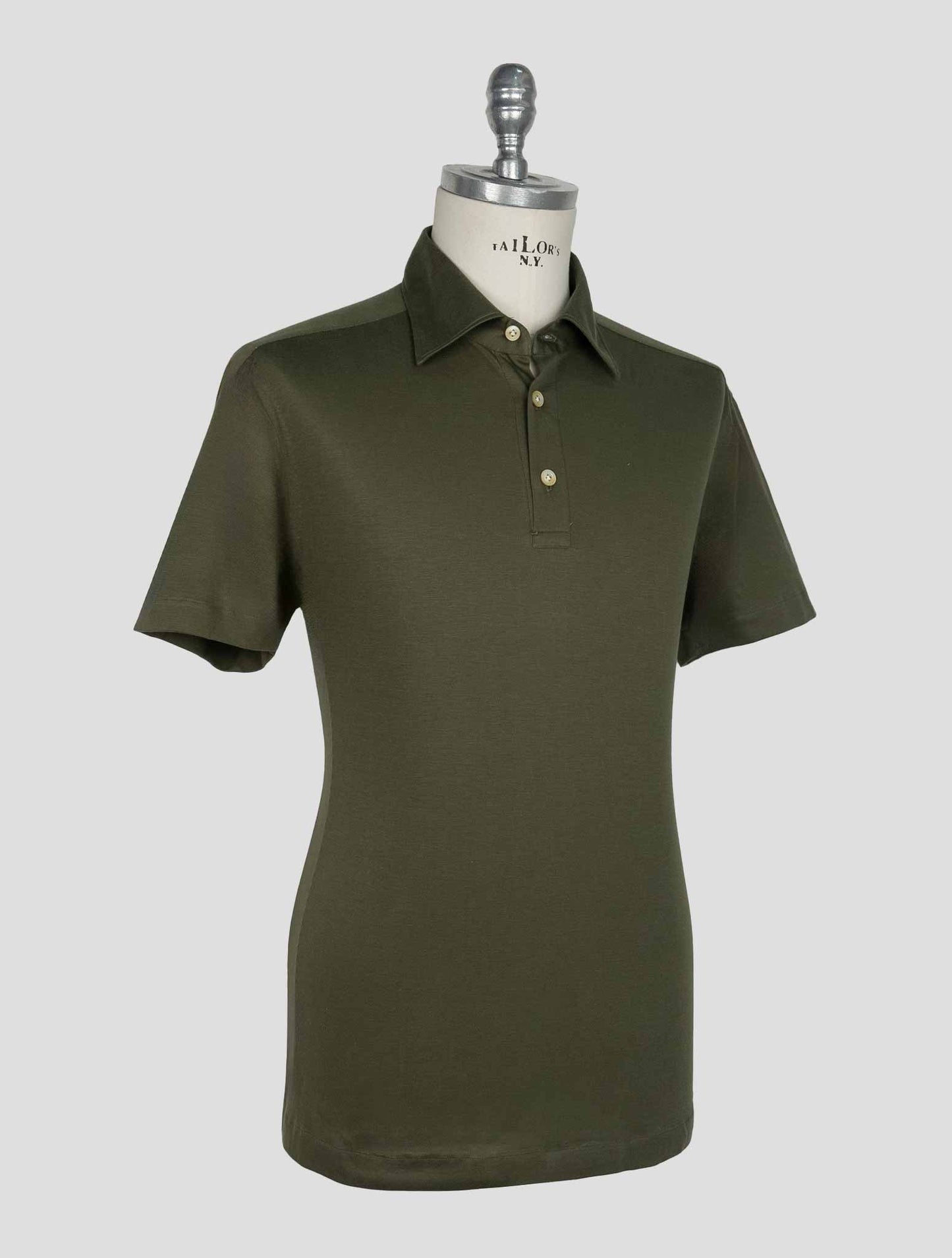 Kiton Green Cotton Polo