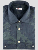 Kiton Green Blue Cotton Shirt