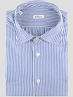 Kiton Blue White Cotton Shirt