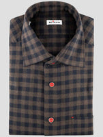 Kiton Blue Brown Cotton Shirt