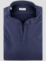 Kiton Blue Cotton Sweater Polo