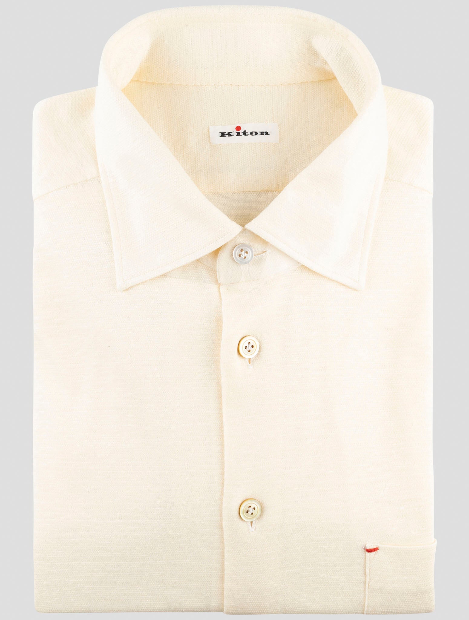 Kiton yellow linen and cotton shirt