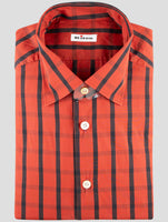 Kiton Red Black Cotton Shirt