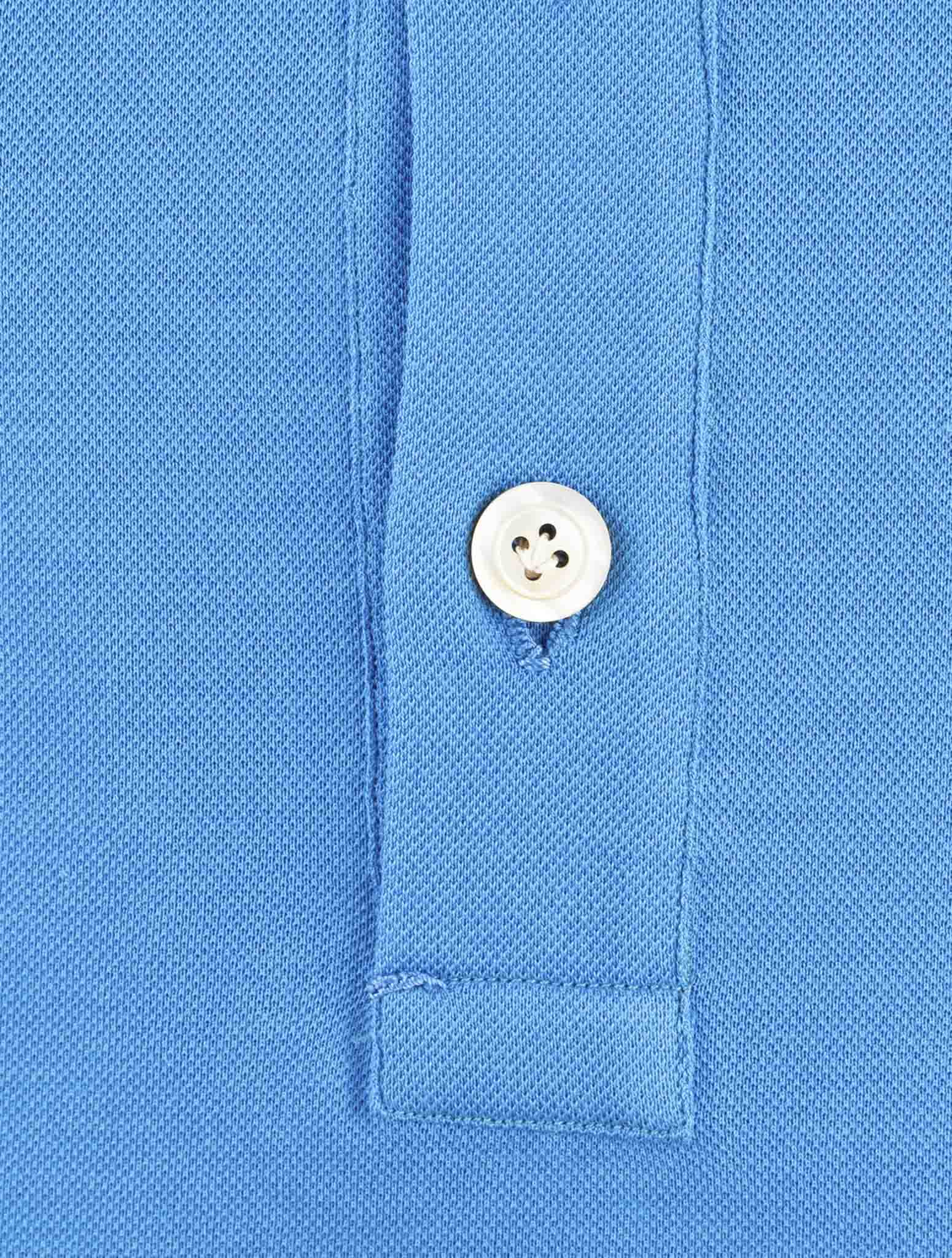 Kiton Blue Cotton Polo