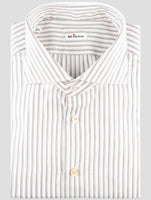 Kiton White Gray Cotton Shirt