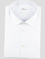 Kiton Blue White Cotton Shirt