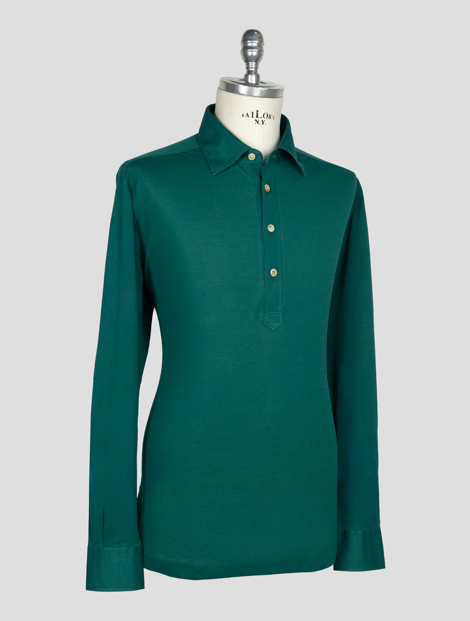 Kiton Green Cotton Sweater Polo