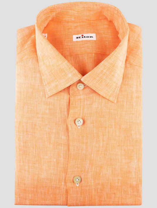 Kiton Orange Linen Shirt