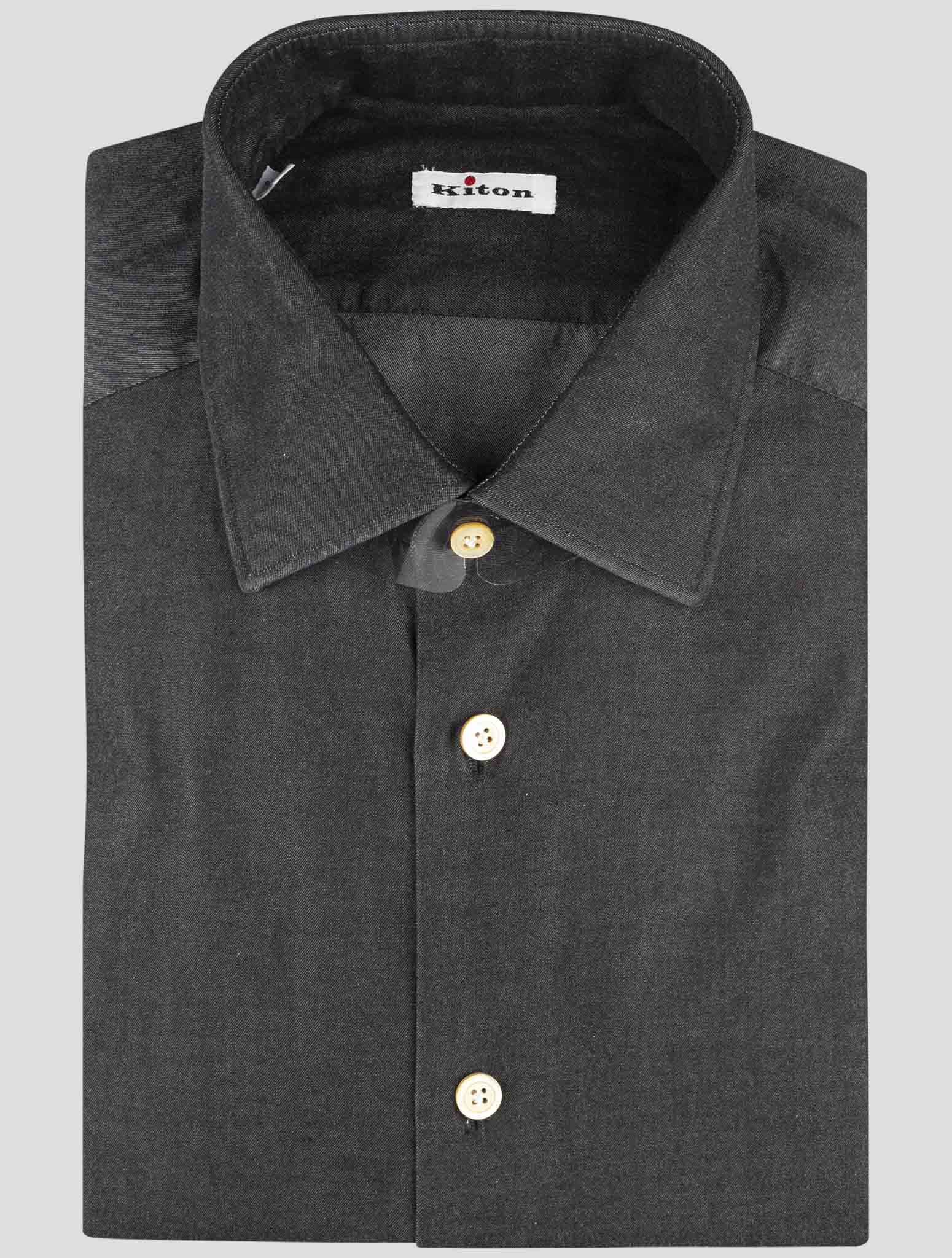 Kiton Gray Cotton Shirt