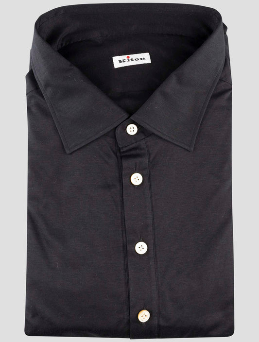 Kiton Black Cotton Shirt