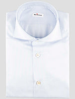Kiton Blue White Cotton Shirt