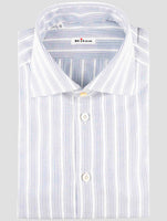 Kiton Light Blue White Cotton Shirt