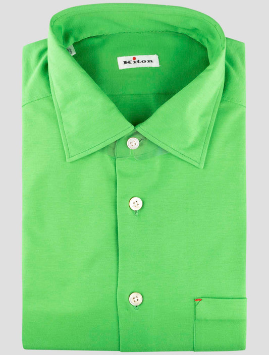 Kiton Green Cotton Shirt