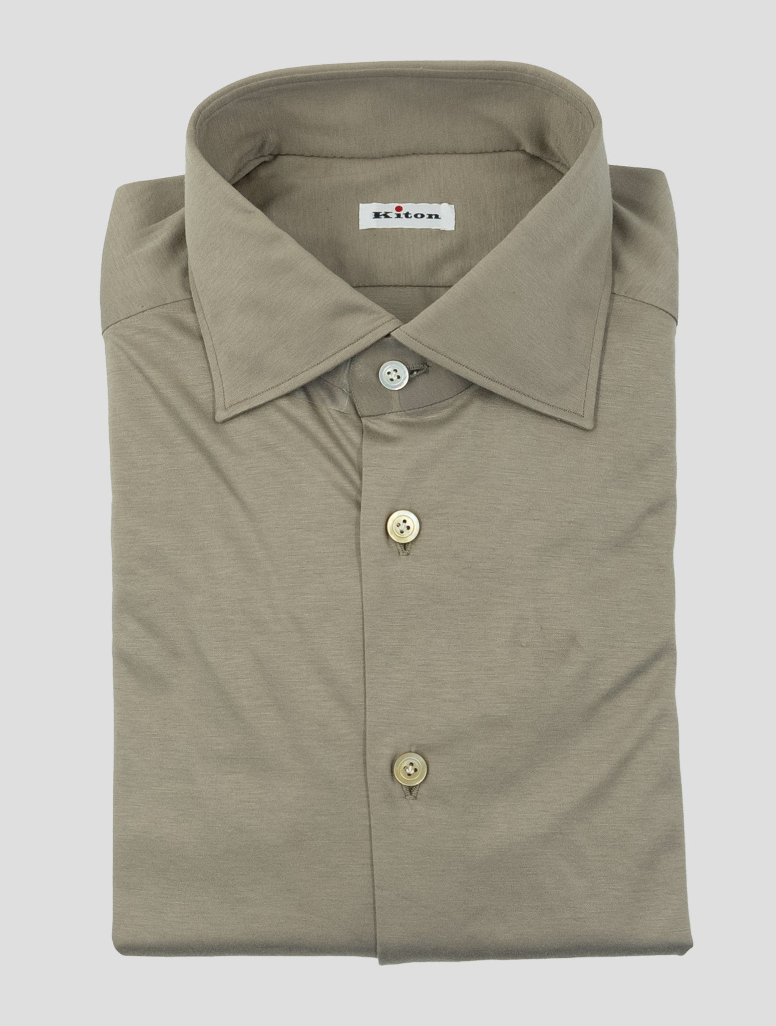 Kiton Brown Cotton Shirt