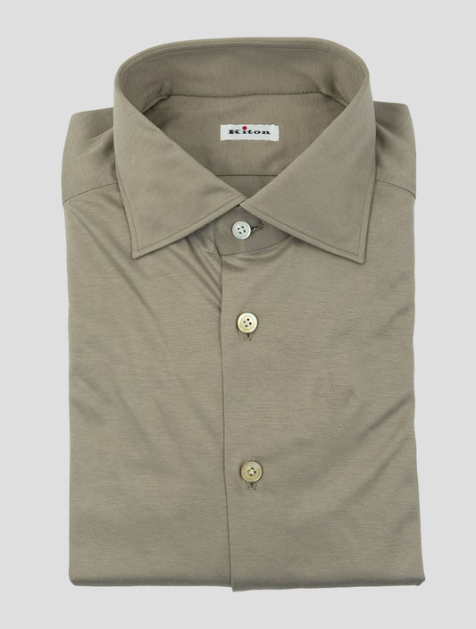Kiton Brown Cotton Shirt