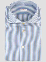 Kiton Light Blue White Cotton Shirt