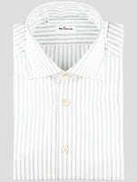Kiton Blue White Cotton Shirt
