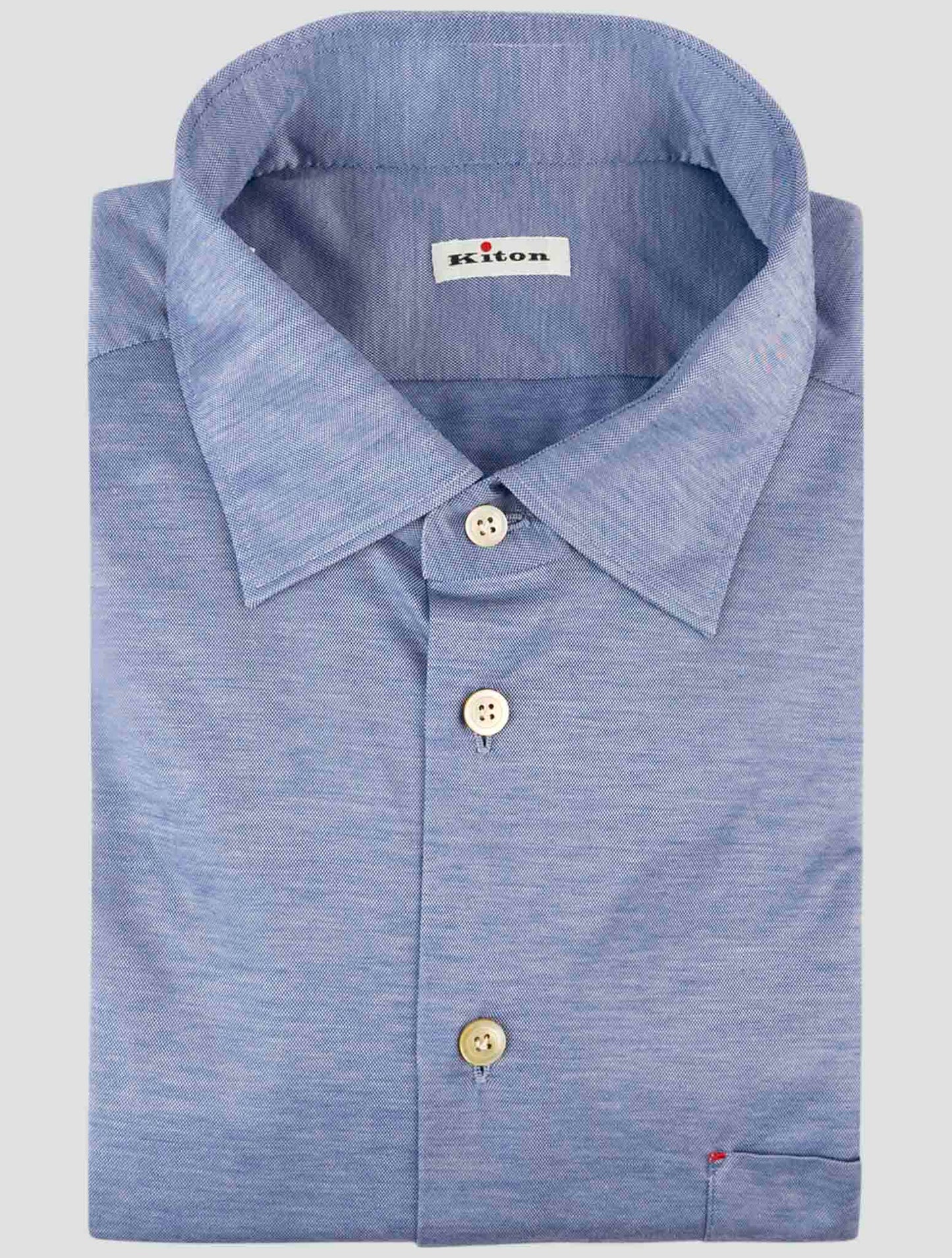 Kiton Blue Cotton Shirt
