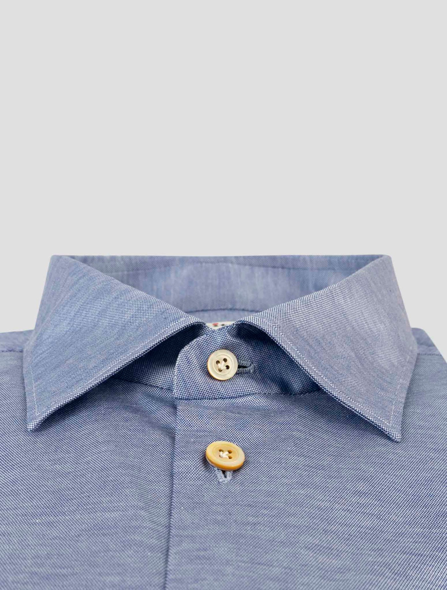 Kiton Blue Cotton Shirt