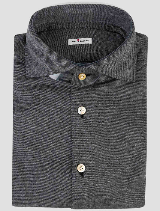 Kiton Gray Cotton Shirt