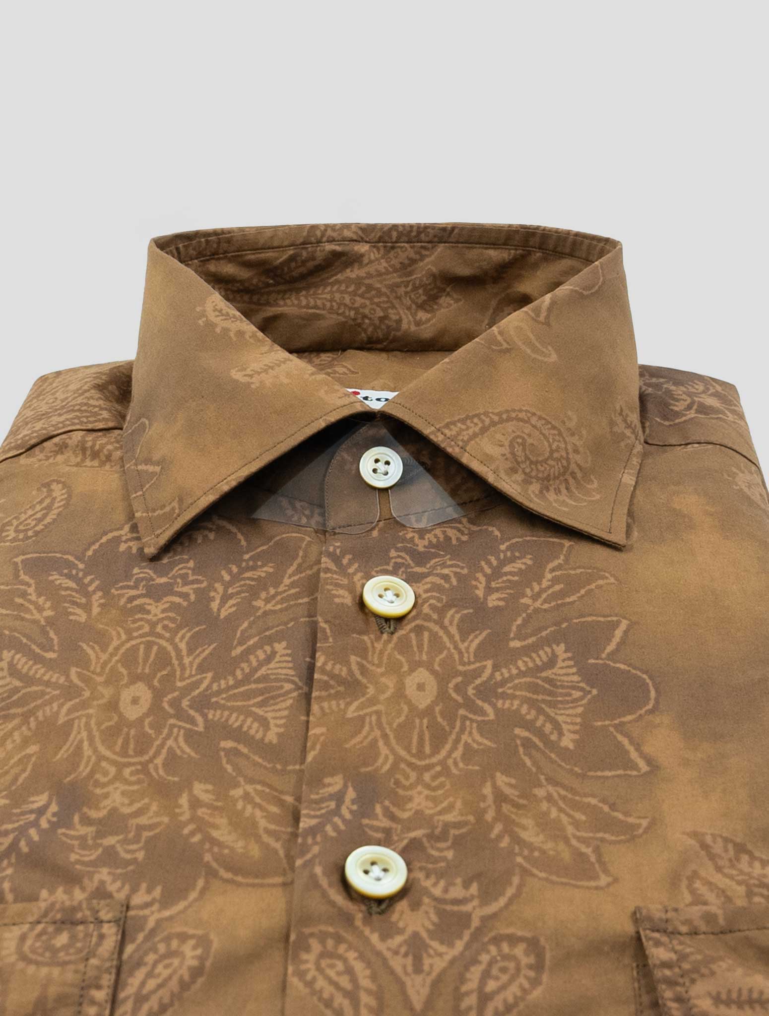 Kiton Brown Cotton Shirt