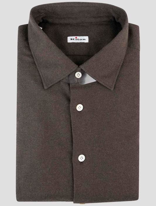 Kiton Brown Cotton Shirt