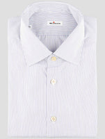 Kiton Blue White Cotton Shirt