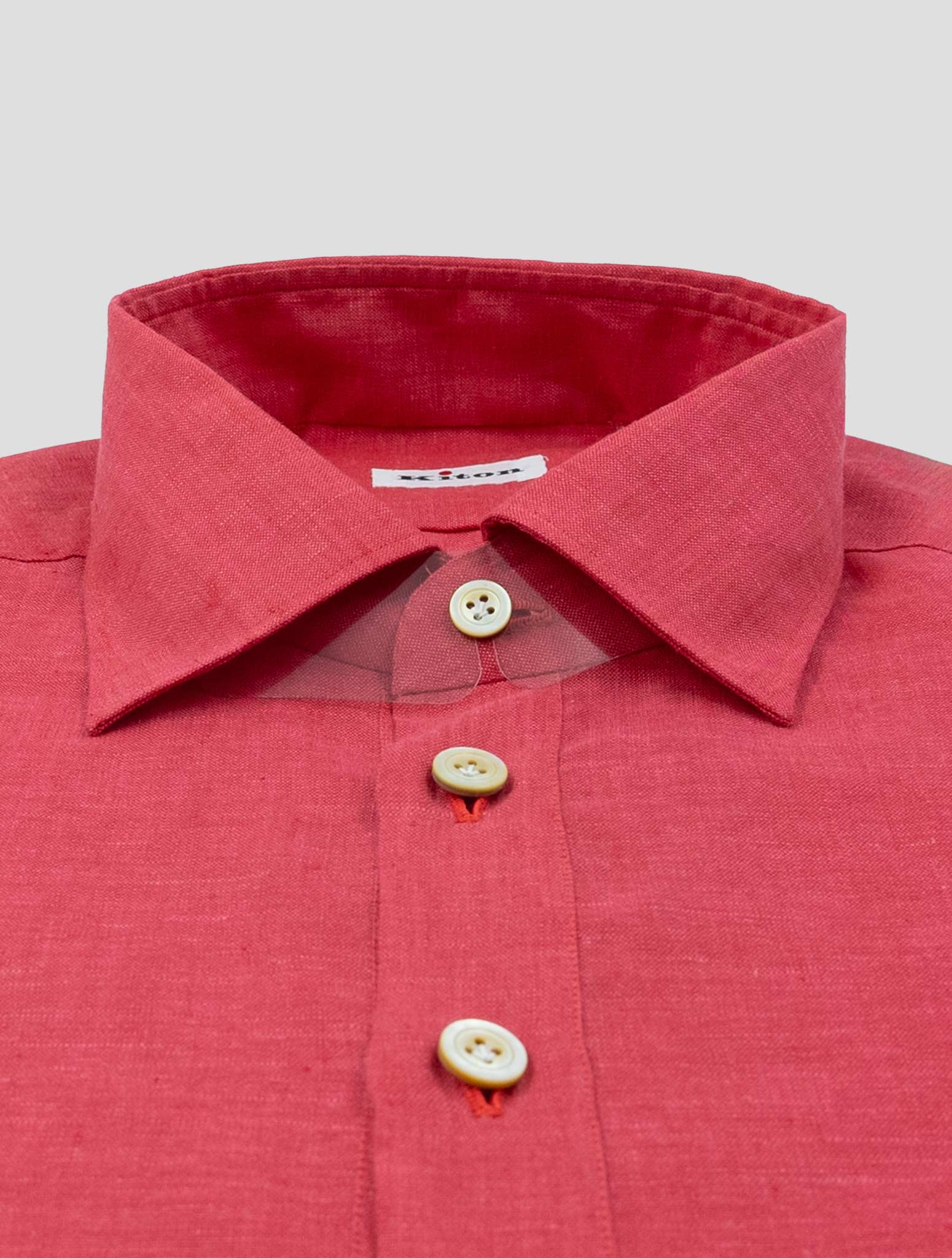 Kiton Red Linen Shirt