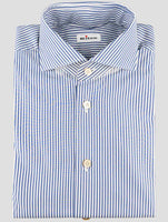Kiton Blue White Cotton Shirt