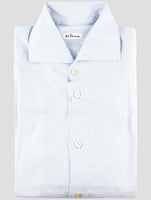 Kiton Blue White Cotton Shirt