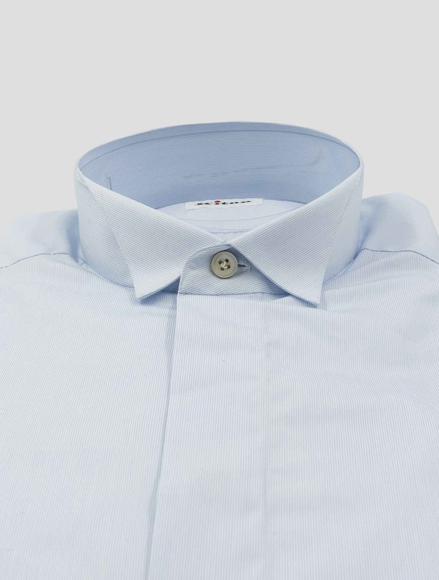 Kiton Blue Cotton Shirt