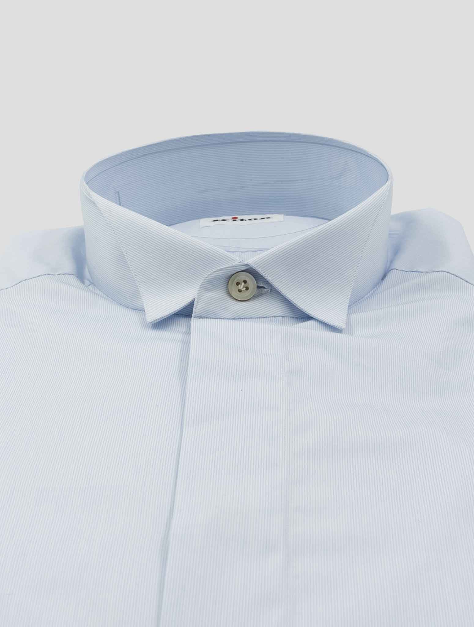 Kiton Blue Cotton Shirt