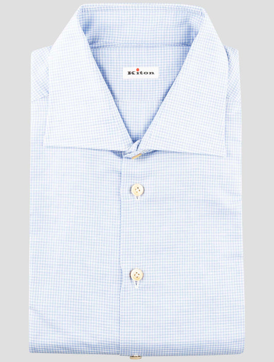 Kiton Light Blue Linen Cotton Shirt
