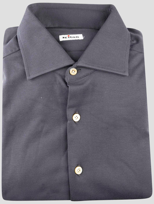 Kiton Gray Cotton Shirt