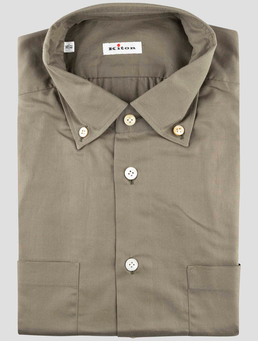 Kiton Green Cotton Shirt