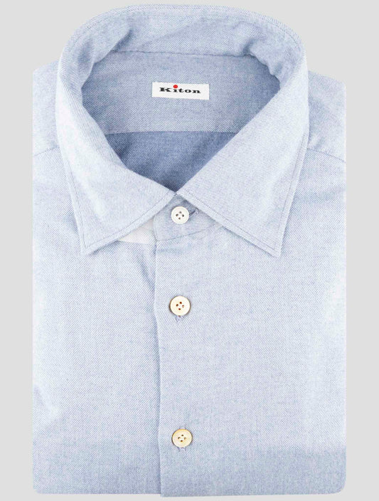 Kiton Light Blue Cotton Shirt