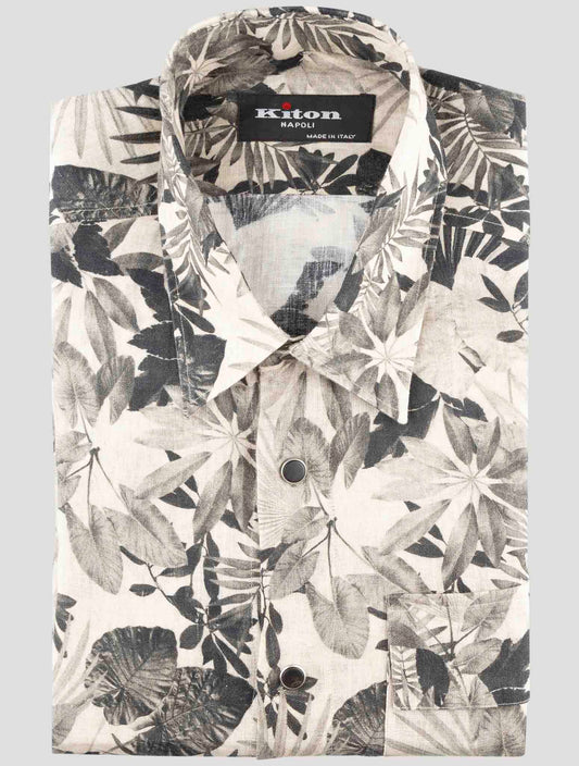 Kiton Gray Linen Shirt