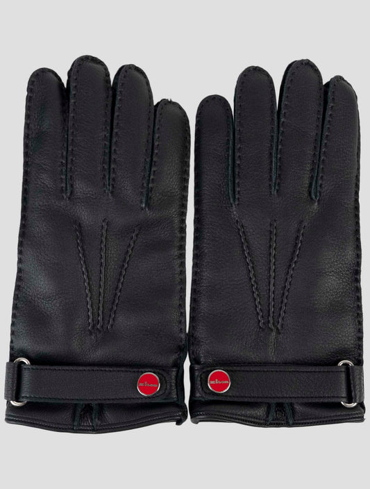 Kiton Dark Blue Leather Gloves
